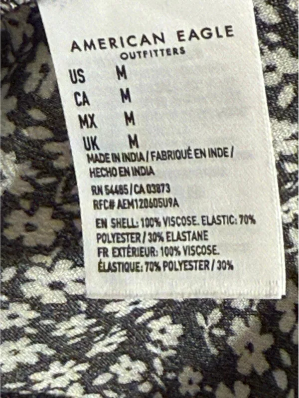 American Eagle black white floral print mini dress size Medium - Image 4