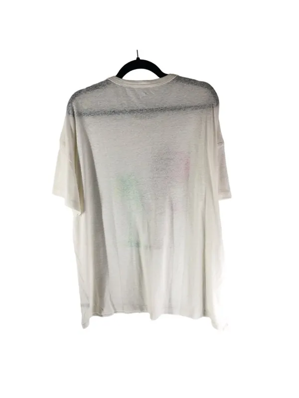 Aerie Breezy Boyfriend T-Shirt Palm Tree Graphic Tee White Linen Blend XL - Image 2