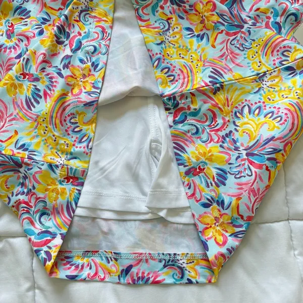 NWT Stella Parker UPF 50 Skort Skirt Blue Floral Paisley Medium Tennos Golf - Image 4