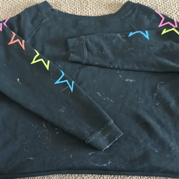 Chrldr Women’s Faded Black with Rainbow Stars Matching Jogger Set - Size S - Image 5