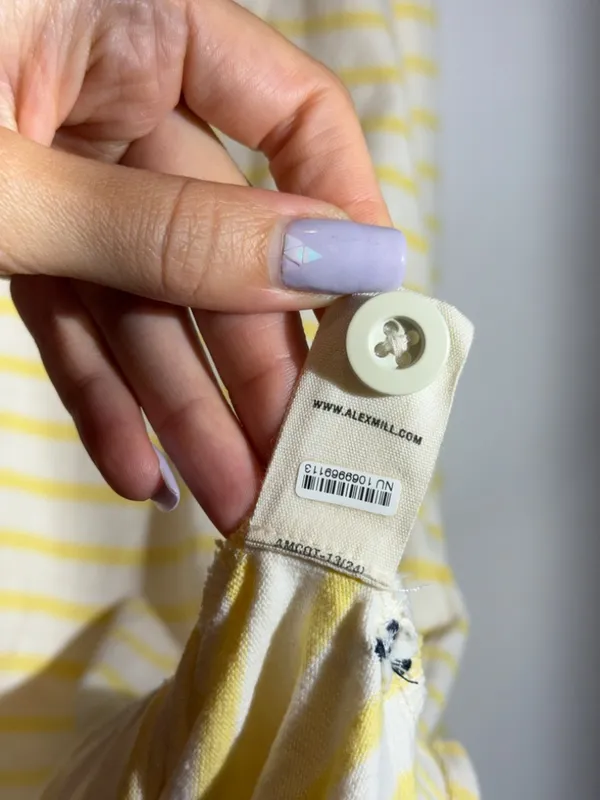 Alex Mill Natural Yellow Stripe Cotton Rugby Polo Mini Dress Size M - Image 10