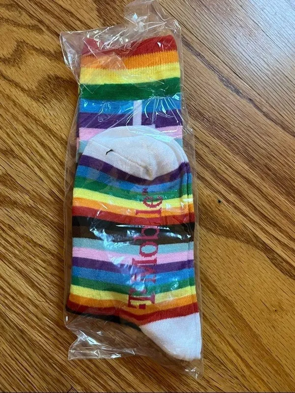Rainbow stripe love pride socks size small/medium - Image 2