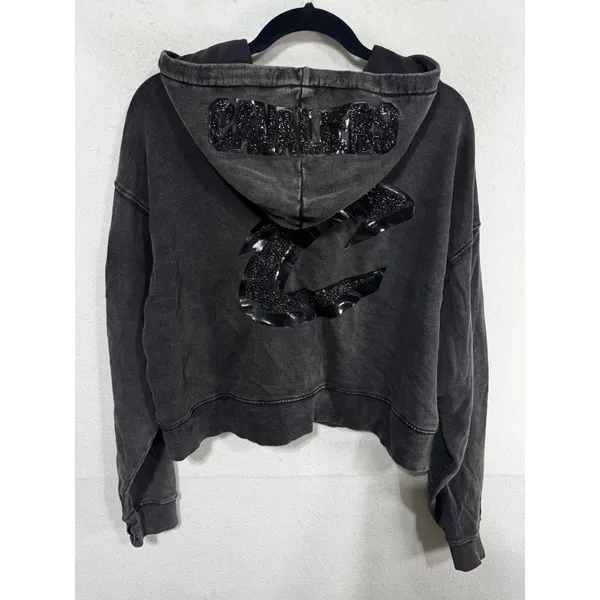 Pro‎ Standard Women's L Black Hoodie Cleveland Cavaliers Crystalline Crop NWOT - Image 4