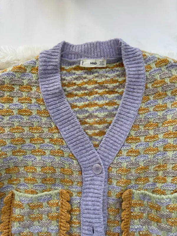 Mango Multi Color Knit Cardigan - Image 5