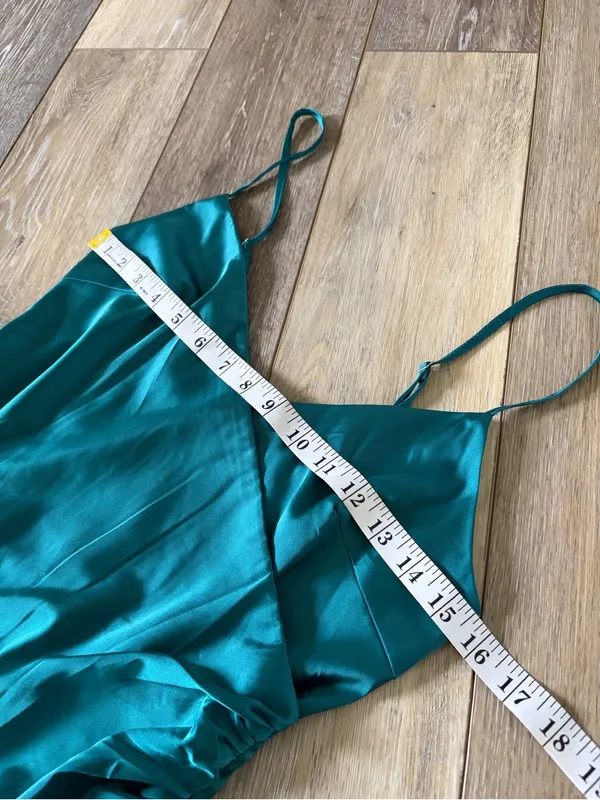 Forever 21 Teal Satin Slip Maxi Dress - Image 8