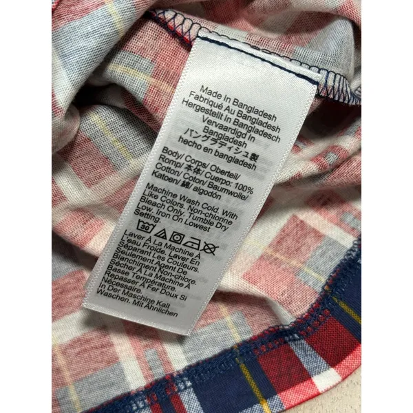 NWT‎ Womens J. Crew tissue turtleneck red navy white plaid 100% cotton size M - Image 7