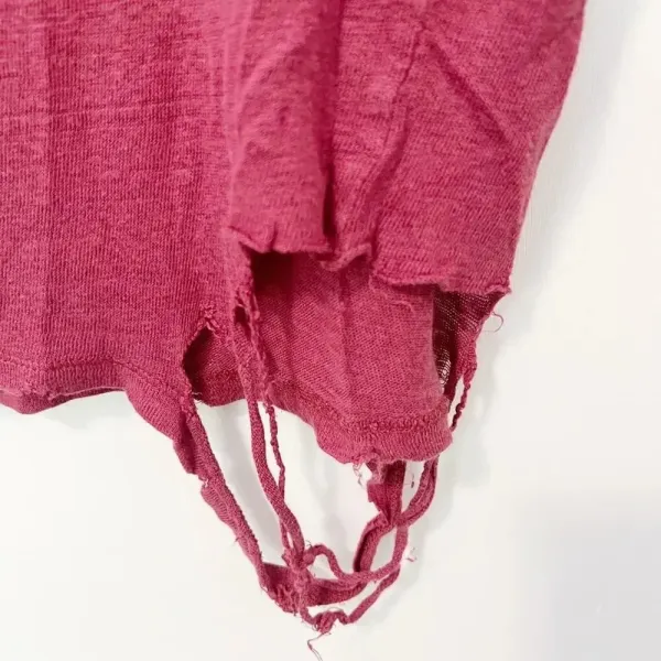 IRO Scoop‎ Neck Distressed Linen Tee in brick - Image 3