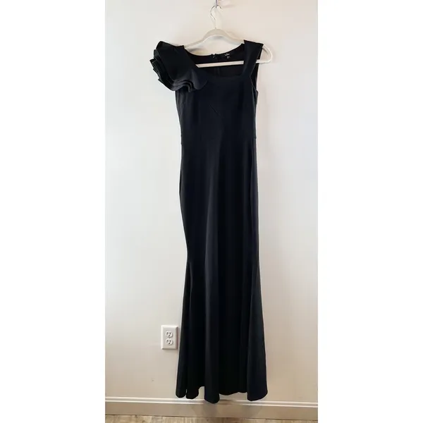 Lulus Lucette Sleeveless Ruffled Mermaid Maxi Dress Gown Black Medium - Image 4