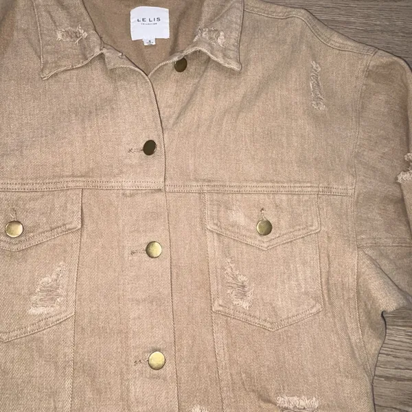 Le Lis Boutique Tan Cropped Jacket Size Small - Image 12