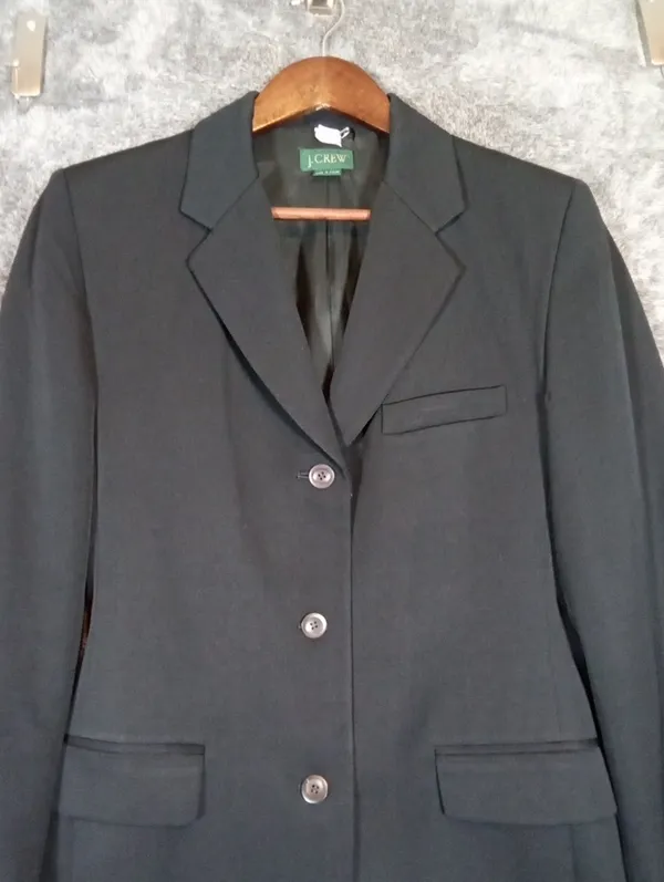 J Crew Vintage Black Wool Blazer Classic 3 Button Career Jacket Timeless Academi - Image 4