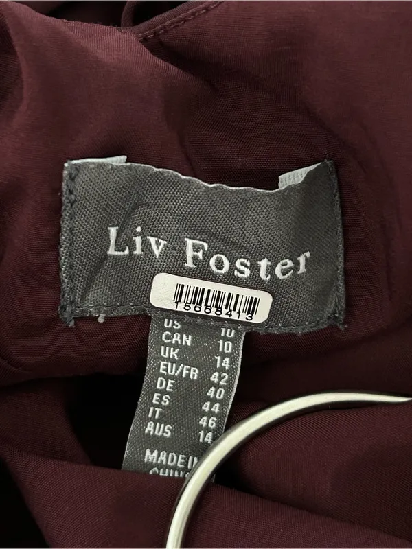 Liv Foster Satin Halter Gown burgundy - Image 5