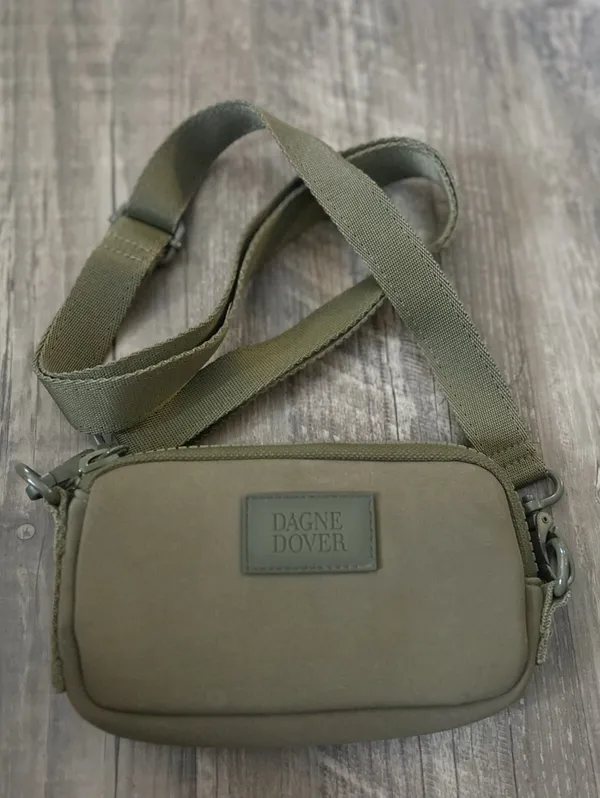 Dagne Dover Mara Neoprene Phone Sling/Crossbody Dark Moss/Olive Excellent Cond. - Image 2