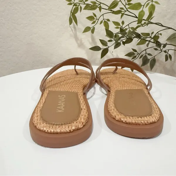 Kaanas Azores Naked slide Sandals Caramel Flats Size 6 NWOB - Image 5