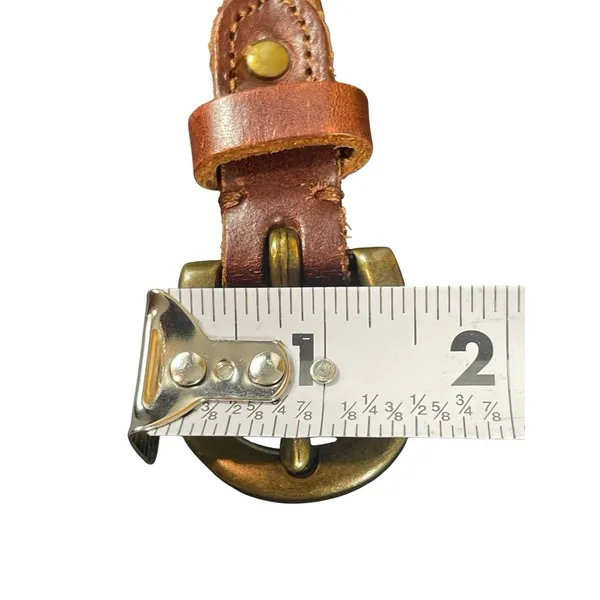 VTG Braided Leather Skinny Belt Brown Two Back Loops Boho Western Women’s S - Image 10
