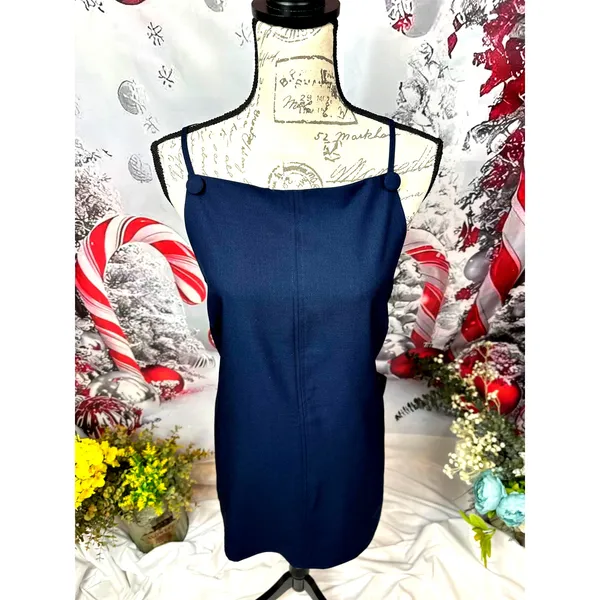 Lulu's Chic Ease Sleeveless Apron Mini Dress Navy Blue XL - Image 11