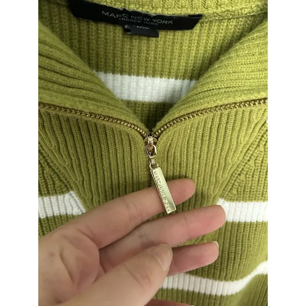 Marc New York Striped Quarter Zip Sweater Vest Size XS Chic Preppy Career - Image 7