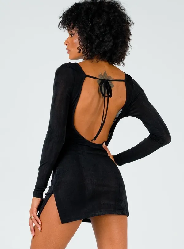 Princess Polly Lioness Montana Mini Dress in Black - Image 6