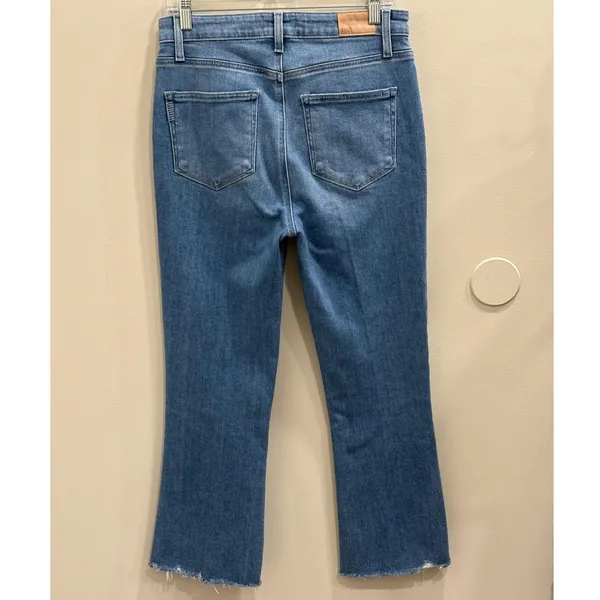 PAIGE Claudine High Rise Kick Flare Crop Jeans Darling Light Wash Size 30 Casual - Image 4