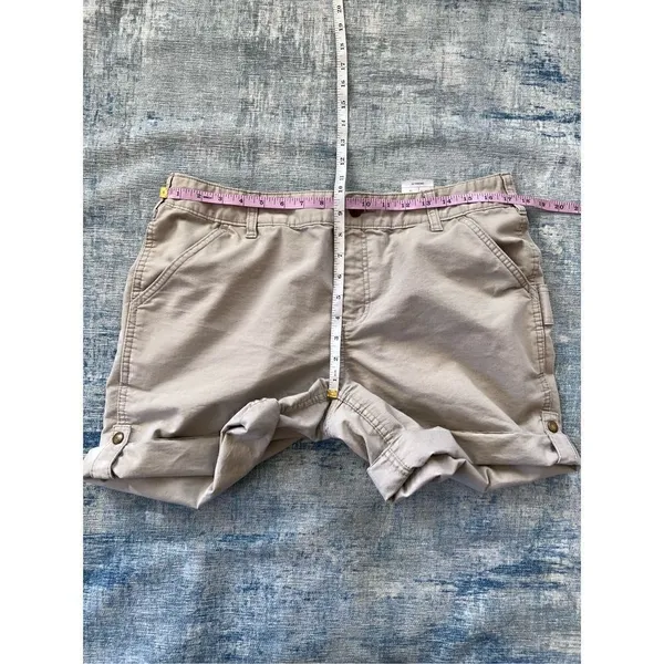 Carhartt Khaki Original Fit Cuffed Roll Tab Hem Shorts Size 14 - Image 8