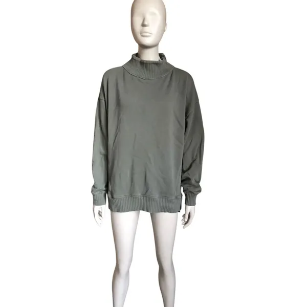 Aerie Green Mock Neck Sweatshirt - Image 2