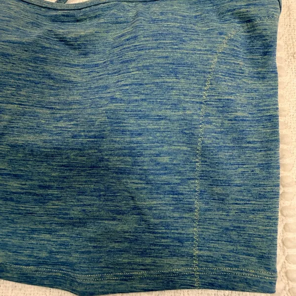 Vitality Womens Blue Space Dye Crop Tank Top Racerback Built-in Bra Small - Image 4