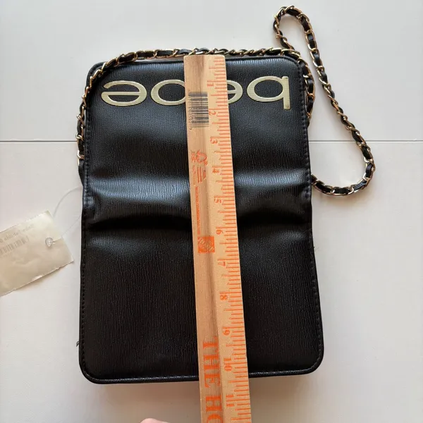 Bebe Fabiola Black Saffiano‎ Crossbody Chain Shoulder Bag - Image 6