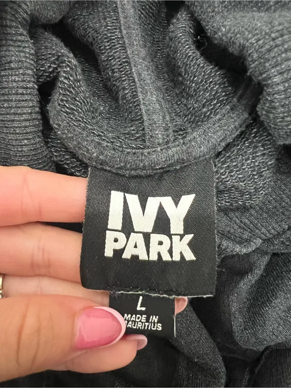 Ivy Park Gray Logo Hoodie Size Large - Image 3