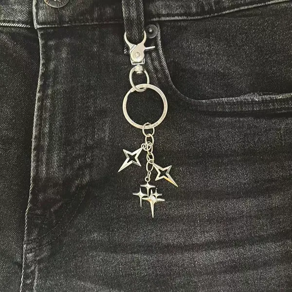 Star Keychain Charm for Men Women Car Keychain Key Ring Bag Charm Streetwear - Image 2
