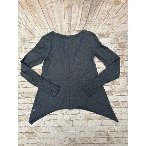Lululemon Top Women's‎ Size 4 Gray Tea Lounge Pullover Asymmetrical Sweatshirt - Image 5
