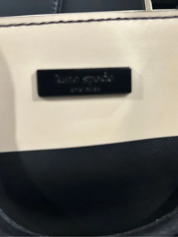 kate spade Black and Cream Striped Tote see pics for flaws on cream section - Image 14