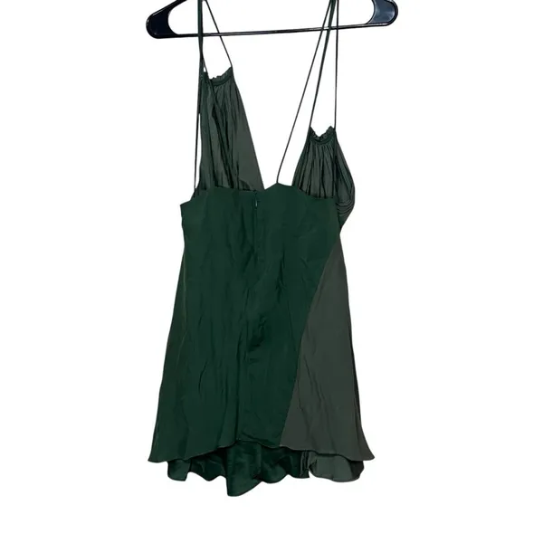 ZARA Green Patchwork Asymmetrical Mini Dress Cocktail Fairy Whimsy Boho Sz Medium NEW - Image 6