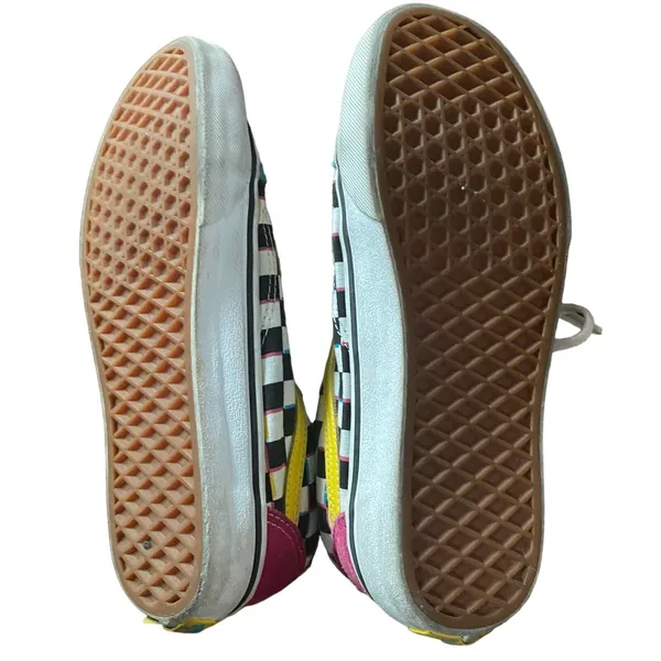 Vans Off the Wall Old Skool Crazy Check Neon Sneakers Mens 6.5 Womens 8 - Image 14