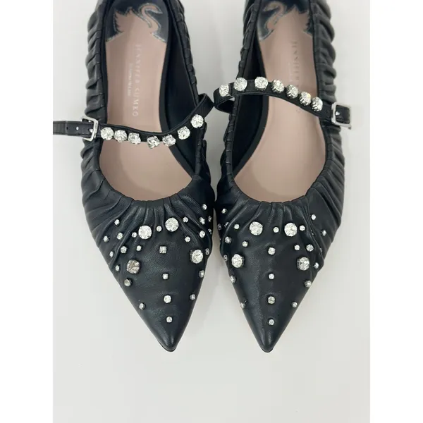 NEW Antonio Melani Jennifer Sumko Mary Jane Ballet Flats Black Leather US 7.5 - Image 3