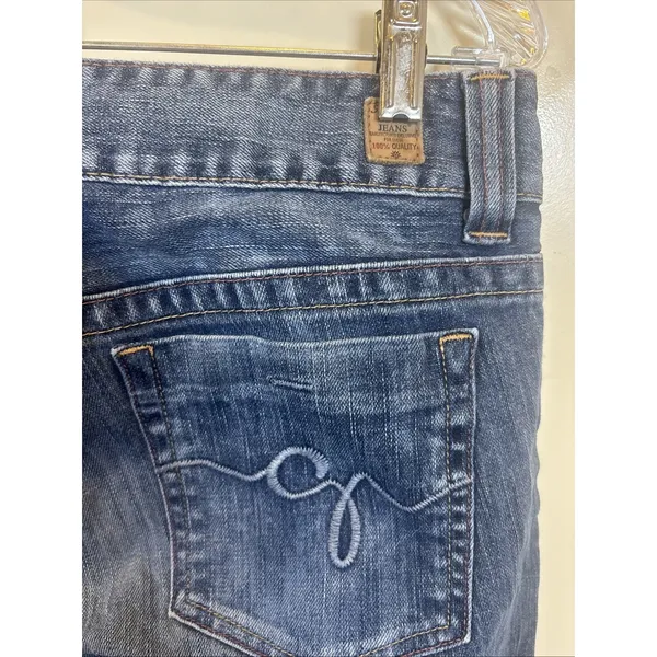 Guess Daredevil Bootcut Jeans Medium Wash Stretch Denim Low Rise Y2K Size 30 - Image 5