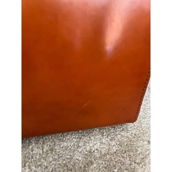 Pratesi Firenze Italian cognac Leather square Satchel Brown cross body bag - Image 8