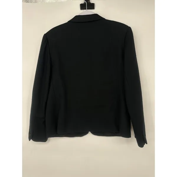 Vintage Koret Blazer Jacket Women 14 Black Wool‎ Single Button Career Classic - Image 3