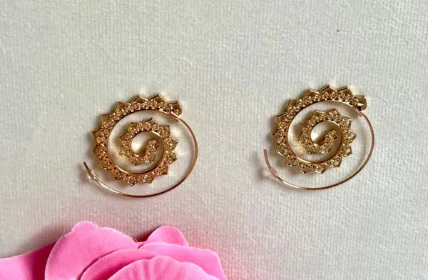 Spiral Hoop Earrings (207) Gold - Image 5