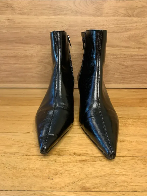 Mango Pointed Heel Ankle Boots in Black - Size 6 - Image 3