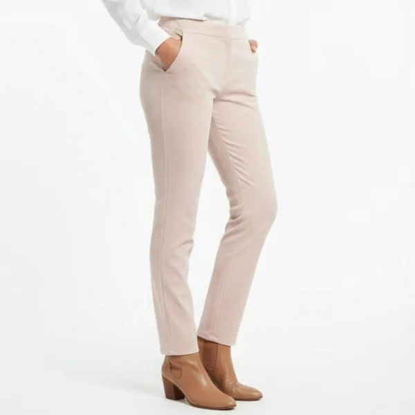 Tahari Pale Pastel Pink Faux Suede Trouser Pants M - Image 7