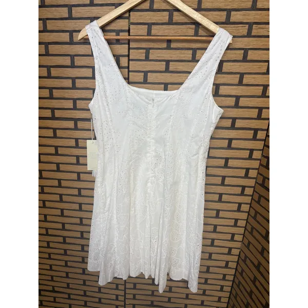 Calypso White Eyelet Tank Dress‎ Size 6 - Image 2