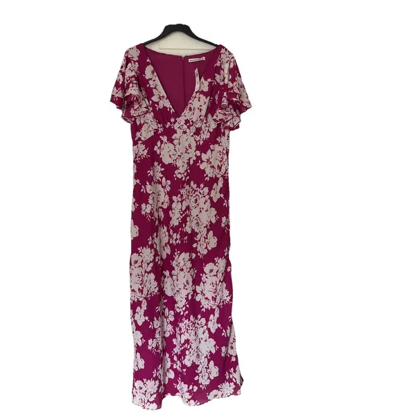 Abercrombie & Fitch Maxi Dress NWT Pink Floral Ruffle Sleeve Slip Dress XL - Image 2