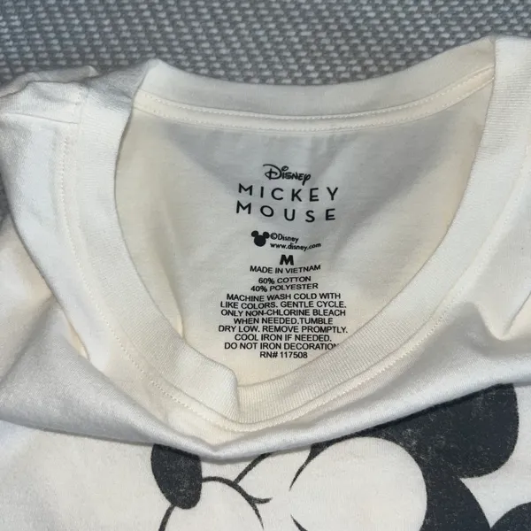 Disney Mickey Mouse Cream Old Fashion Graphic Tee Shirt Sz M NWT - Image 3