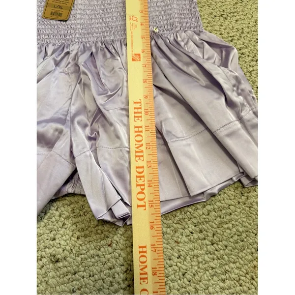 Natural Life NWT Lilac Lavender Smocked Satin Flowy Shorts L XL Boho Cottage - Image 6