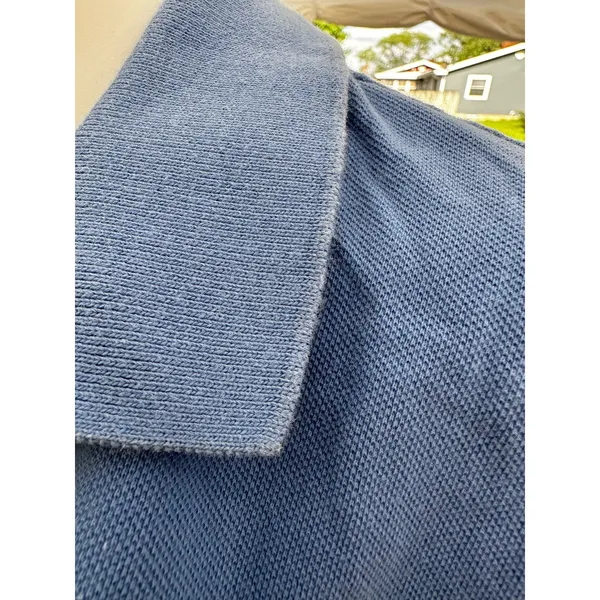 Vintage 90s Ralph Lauren Women’s Blue Polo Shirt Medium - Image 6