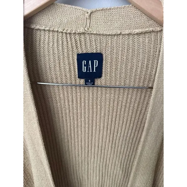 Gap Tan Open Front Longline Cardigan Sweater Small - Image 2
