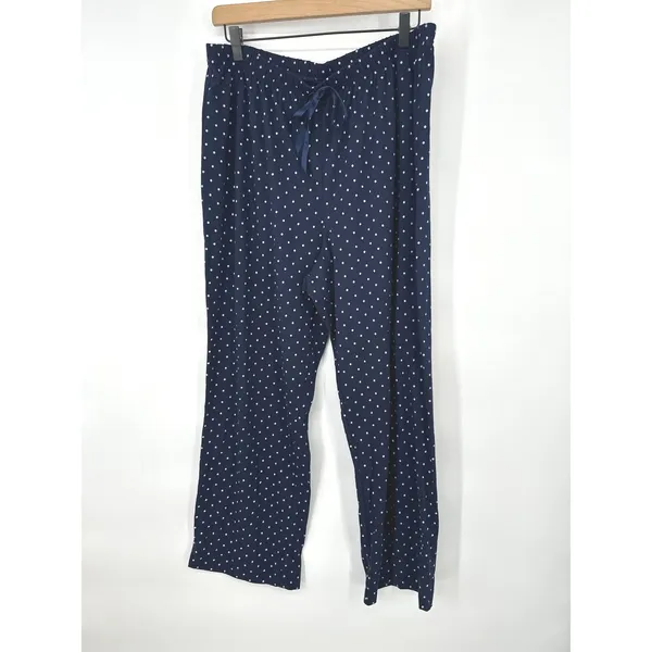 Croft & Barrow‎ Pajama Set Womens XL Navy Blue Polka Dot Tank Pants Sleepwear - Image 5