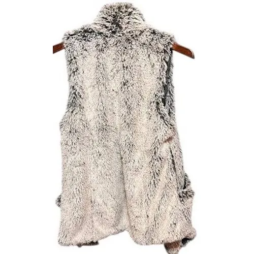 Faux Fur Vest‎ Women's Sleeveless Outerwear Open Front Cozy Winter - Image 2