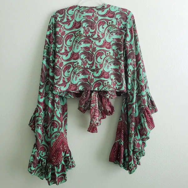 Anthropologie Valdior Boho Bohemian Belle Sleeve Paisley Top Set - Image 6