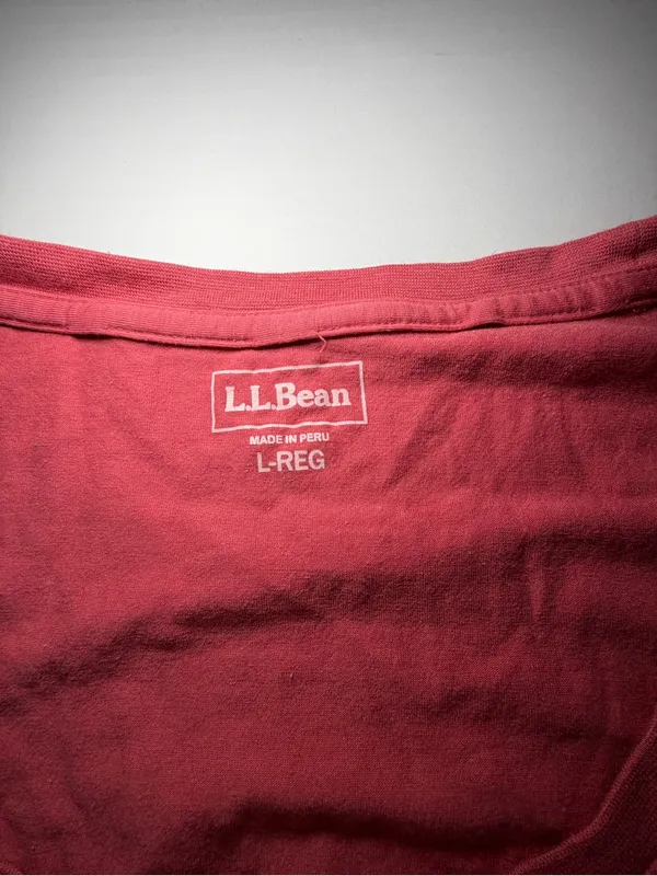 L.L. Bean Women's Coral/red Scoop Neck Short Sleeve Tee - Image 2