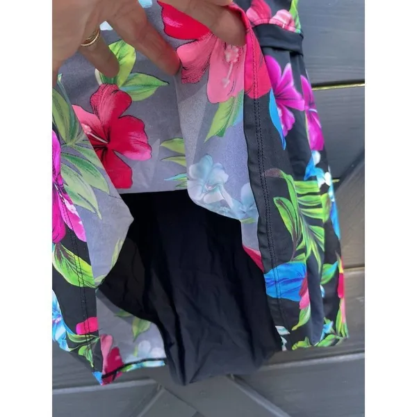 Mainstream Tropical Floral Print One Piece Skirted Swim Suit Swim Dress Size 16 - Image 3